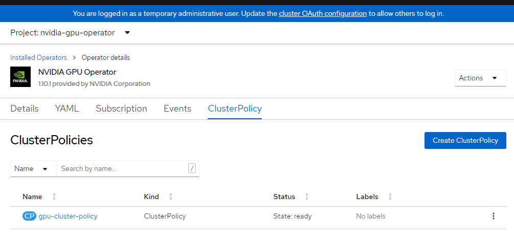 cluster policy